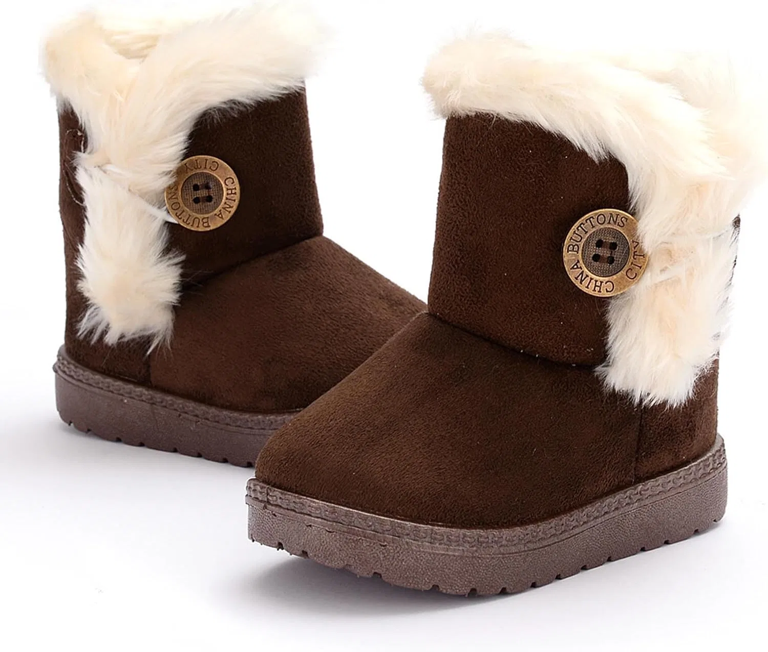 Детские зимние сапоги для девочек с мехом Winter Snow Boots Zzalalana, Coffee — фото 2