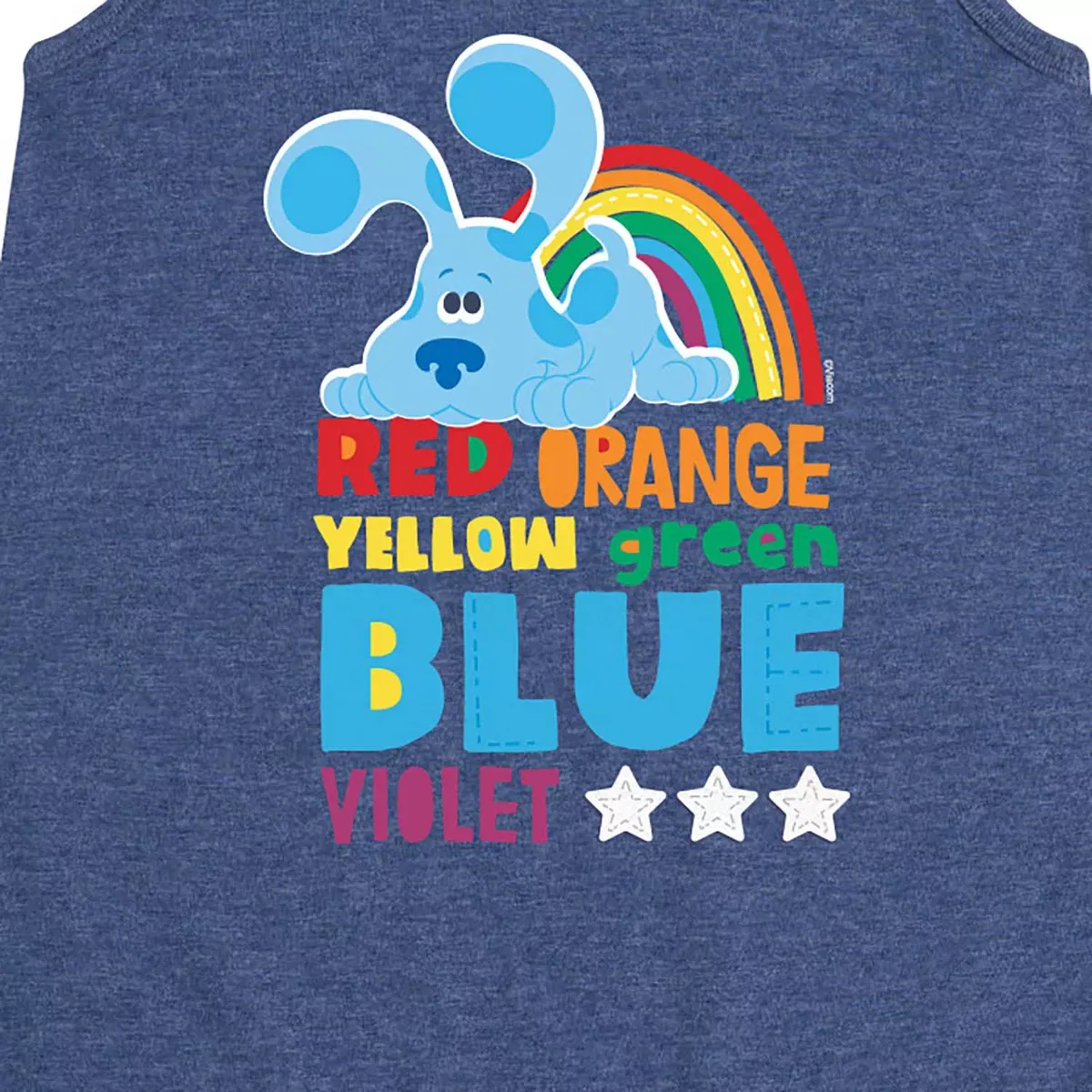 Детское платье-трапеция без рукавов с принтом Blue's Clues & You! Colors Of The Rainbow, Heather Navy — фото 2