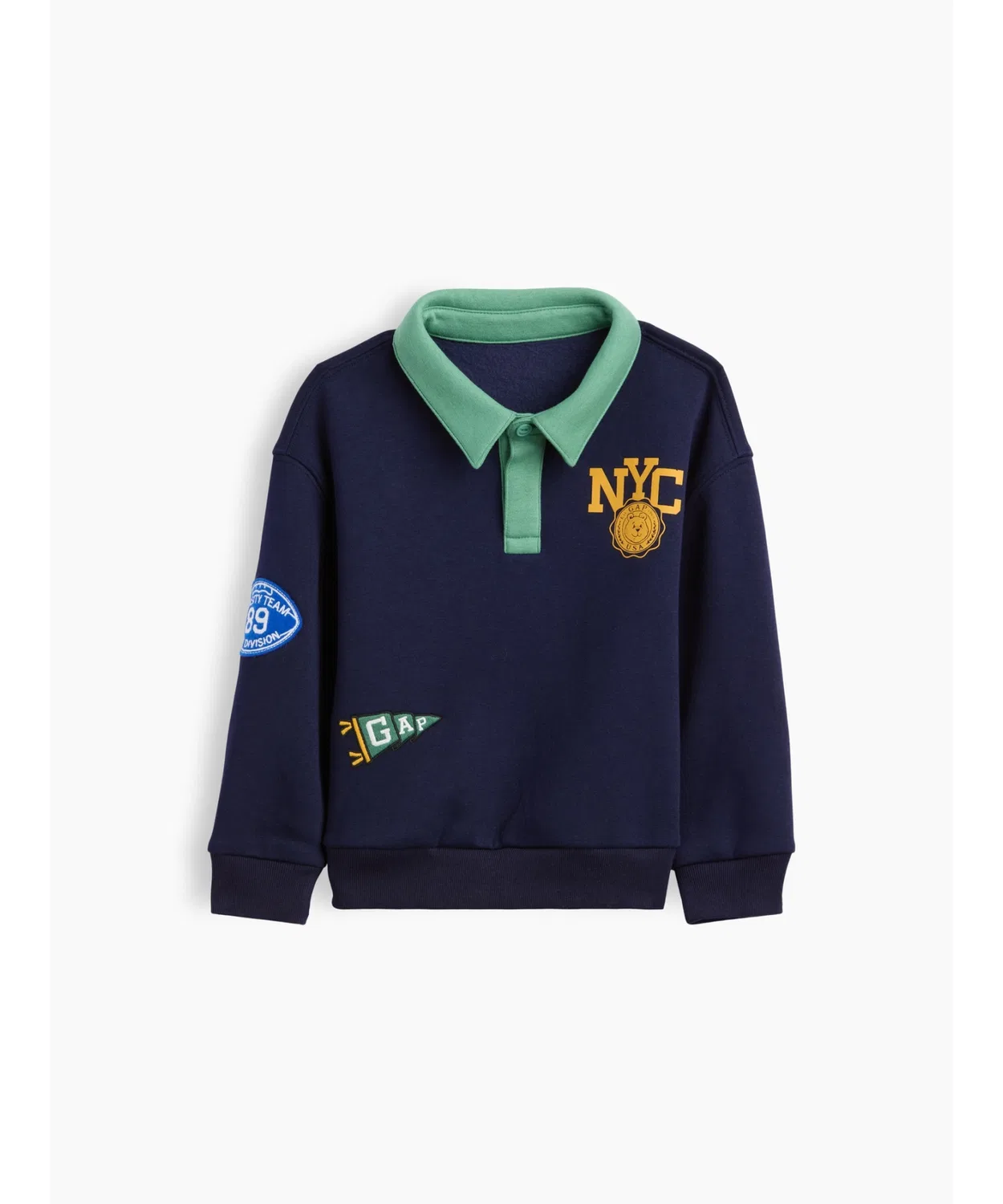 Детский свитшот с длинным рукавомVintage Soft Varsity Style GAP, Navy — фото 2