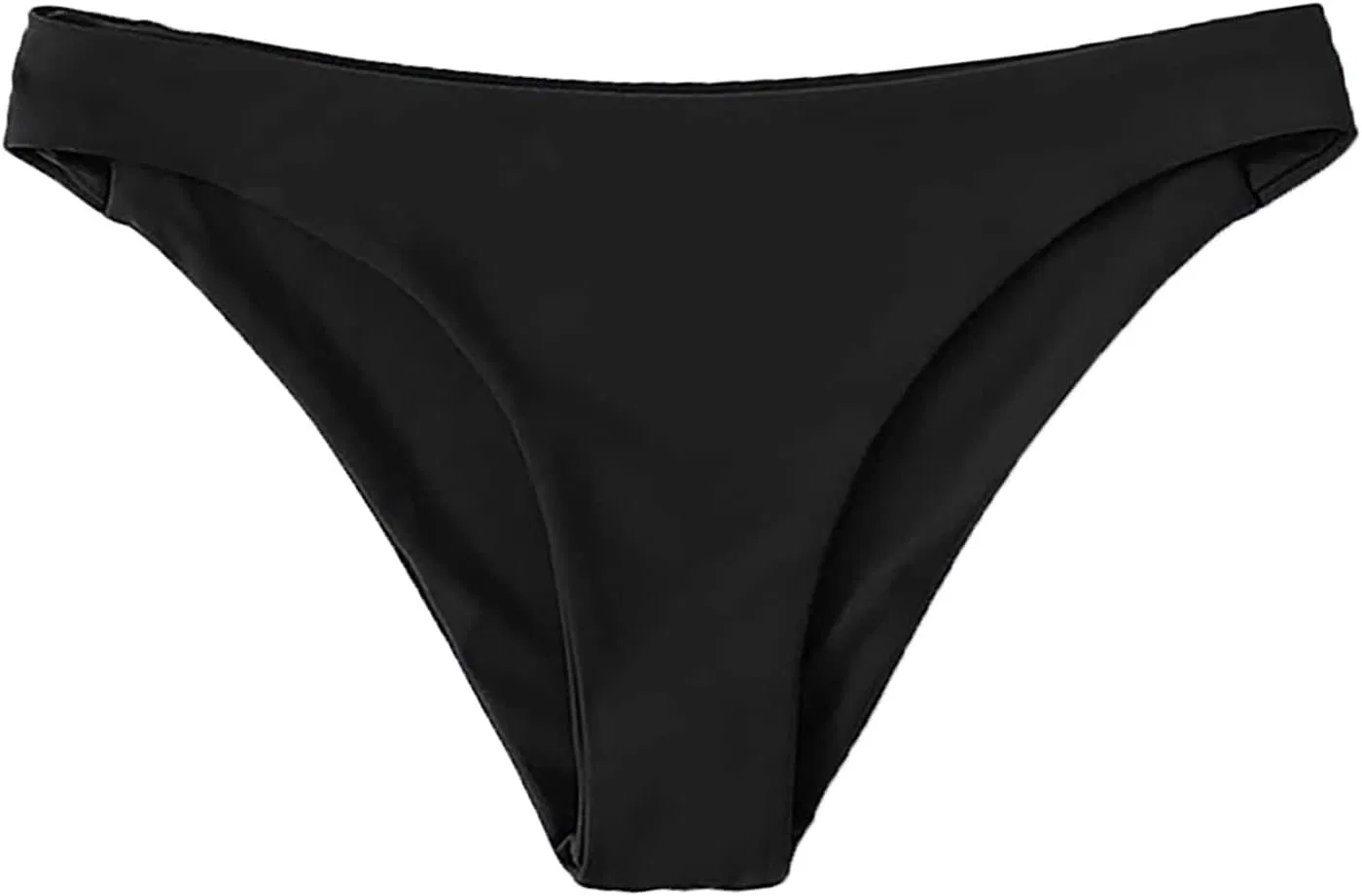 Женские плавки с высокой талией и защипами, Black