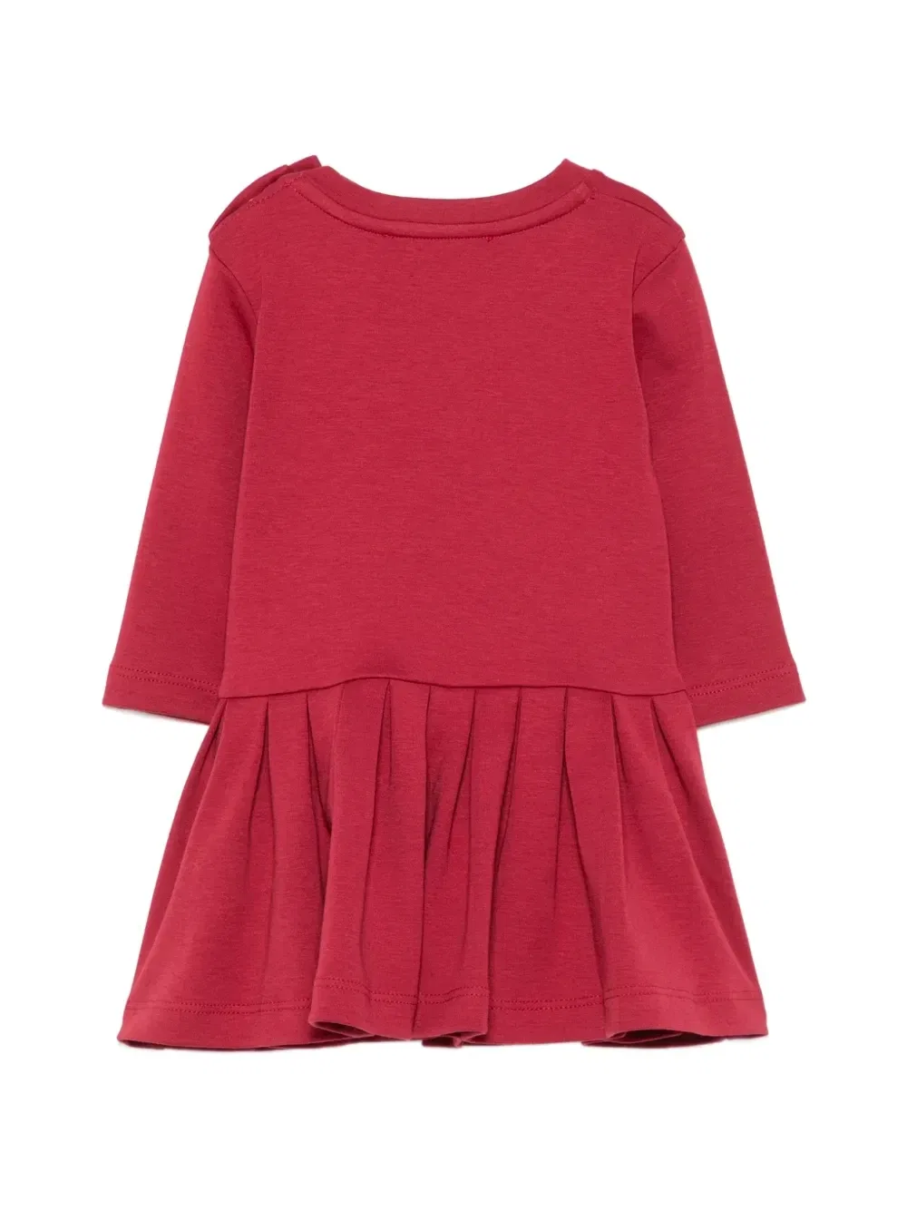 Платье плиссе с вышивкой логотипа Givenchy Kids, красный — фото 2