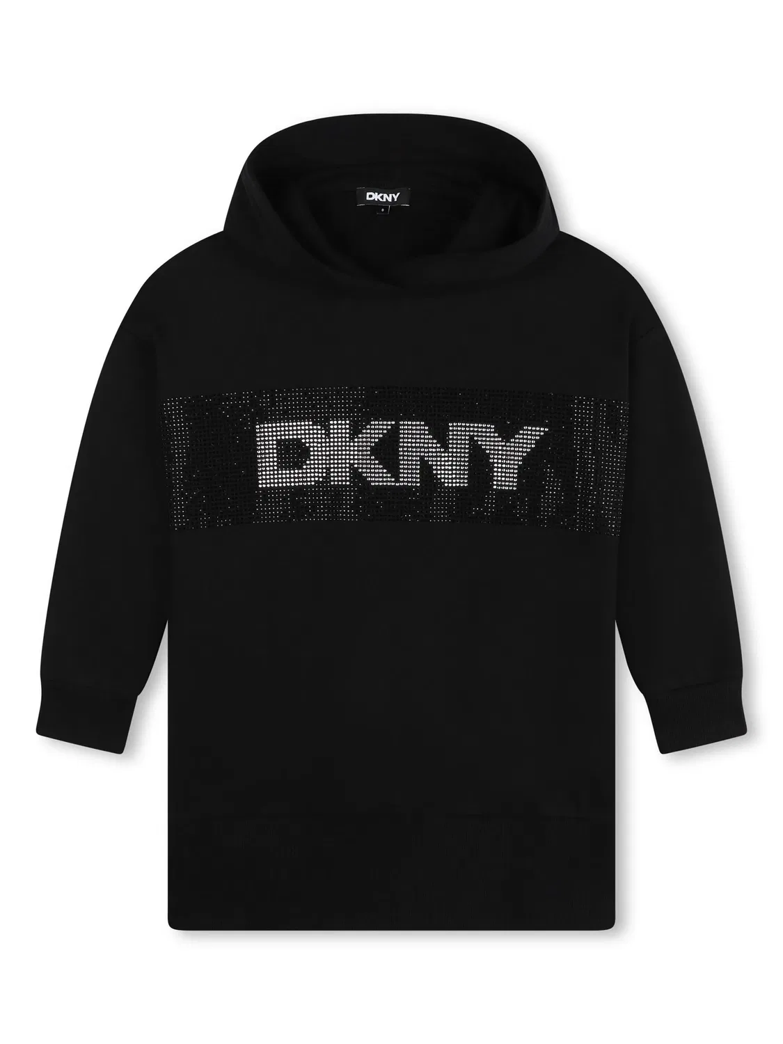 Платье с капюшоном и длинными рукавами DKNY, черный