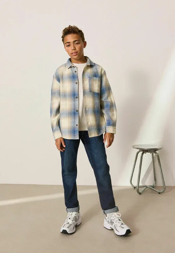 Детский комплект из легкой куртки и рубашки с длинным рукавом Regular fit Next shadow check, синий