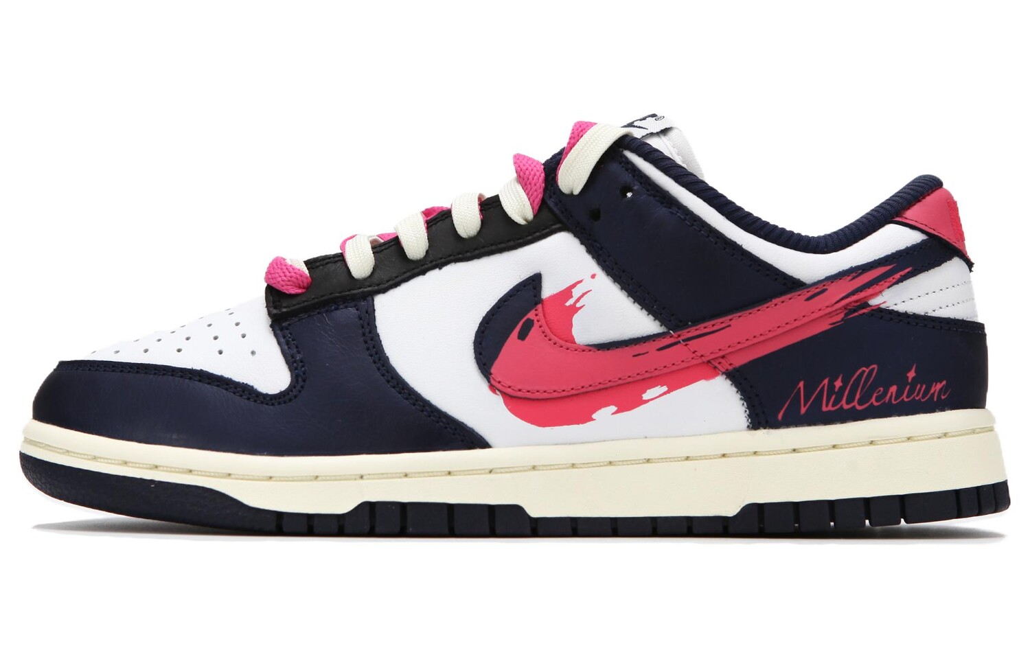 

Кроссовки Nike Dunk Skateboarding Shoes Women's Low-top White/Blue/Pink, темно-синий