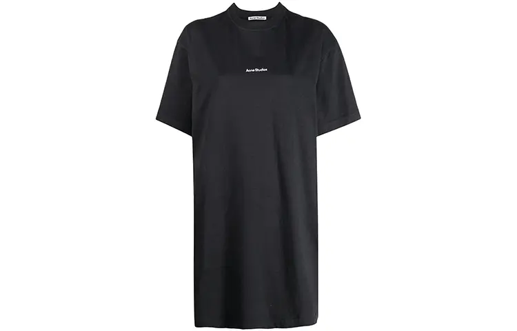 

Футболка-платье с принтом логотипа Acne Studios, черный