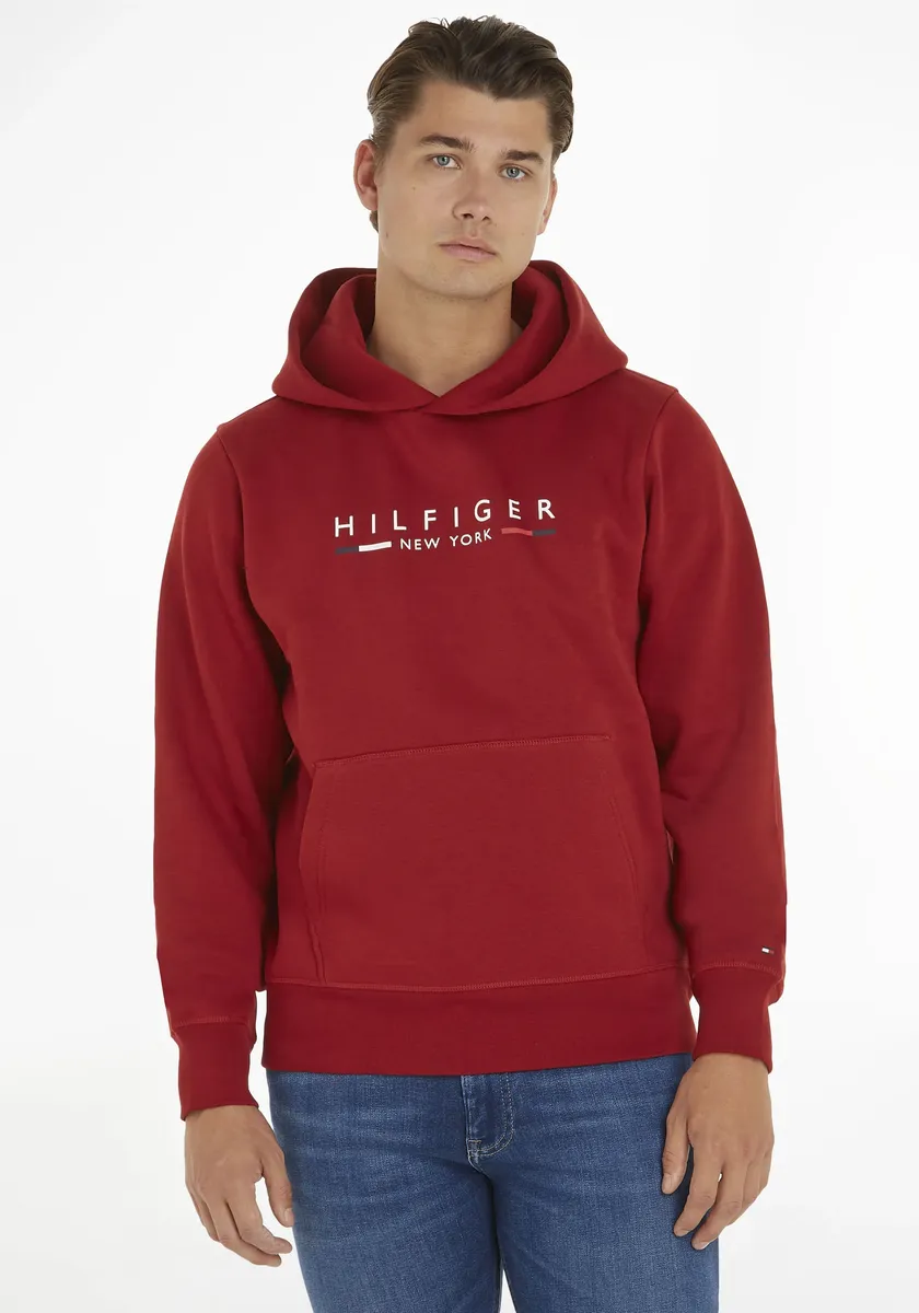 

Толстовка Tommy Hilfiger "HILFIGER NEW YORK HOODY", с карманом-кенгуру, красный