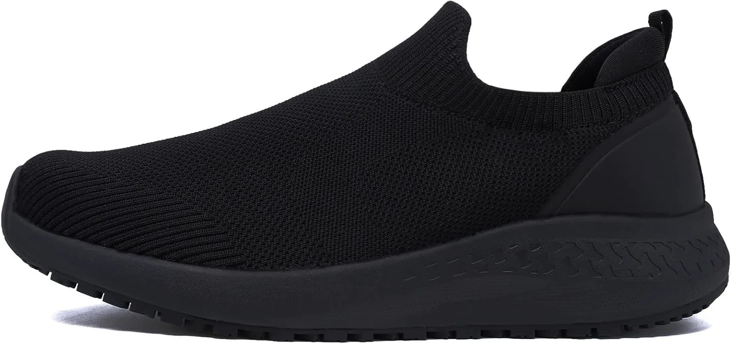 

Мужские рабочие ботинки с противоскользящей подошвой, водонепроницаемые, для ресторана, обувь для повара для кухни и больницы, устойчивые к скольжению, с амортизирующей подкладкой, легко очищаемые, современный дизайн, дышащие и легкие AEHAO, чер...