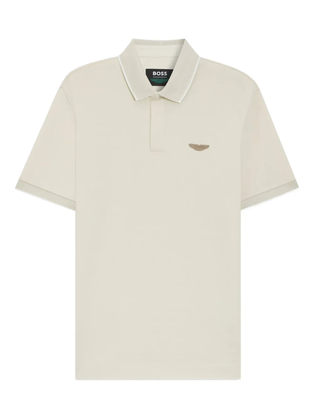 

Рубашка поло с нашивкой-логотипом Boss, бежевый