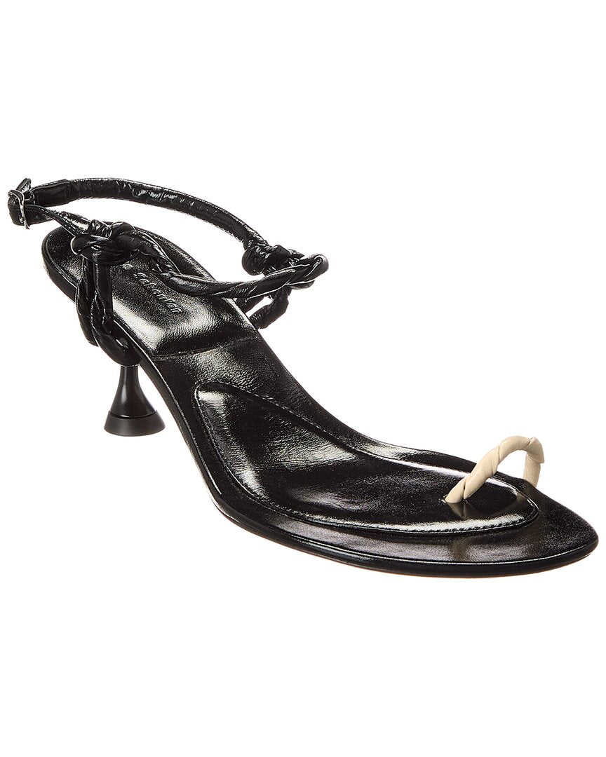 Proenza Schouler Tee Toe Leather Sandal, черный