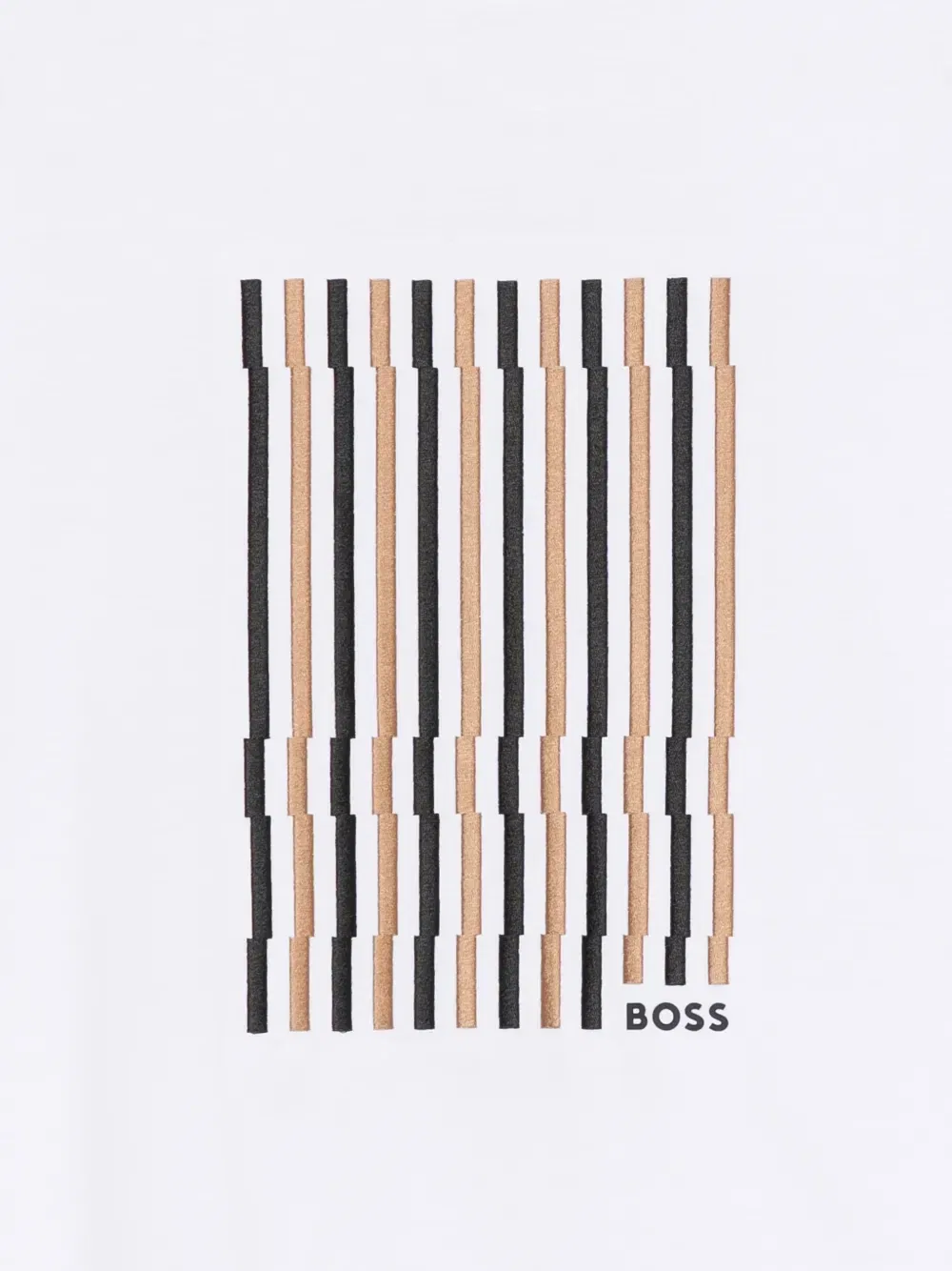Футболка с полосатой вышивкой BOSS, белый — фото 3