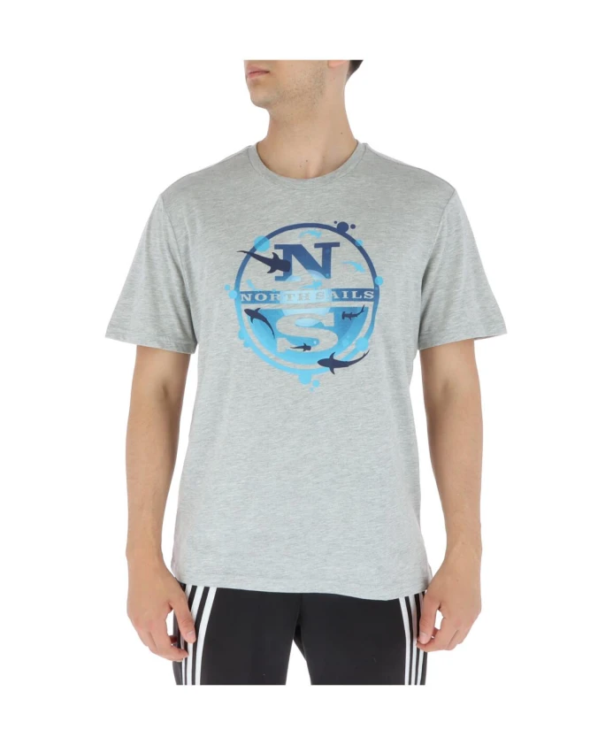 

Футболка с короткими рукавами и принтом, с круглым вырезом. North Sails, серый