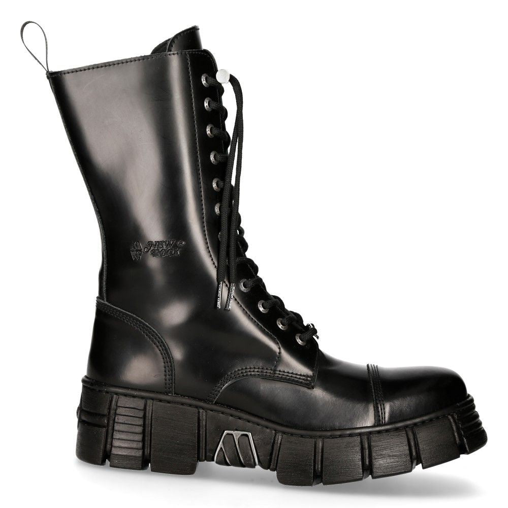 Новые рокерские мотоциклетные ботинки Mid-Calf из черной кожи New Rock — фото 3