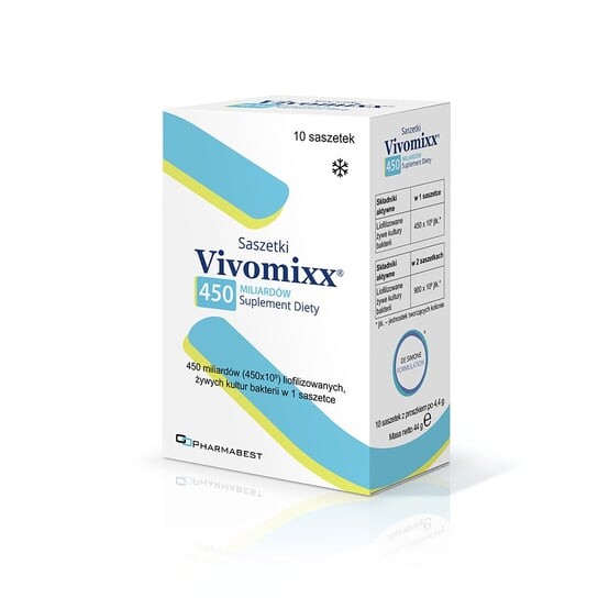 

Vivomixx 450, Порошковая биологически активная добавка для приготовления суспензии, 10 пакетиков. Pharmabest