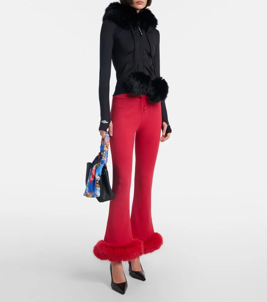 Хлопковые капри с низкой посадкой Balenciaga, красный — фото 2