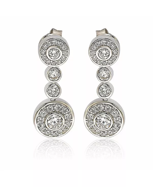 

Серьги-Подвески в стиле ар-деко с кубическим цирконием от Suzy Levian из стерлингового серебра Suzy Levian New York, white