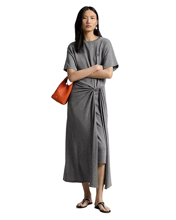 Платье-Футболка с перекрученным узором Ralph Lauren, Grey