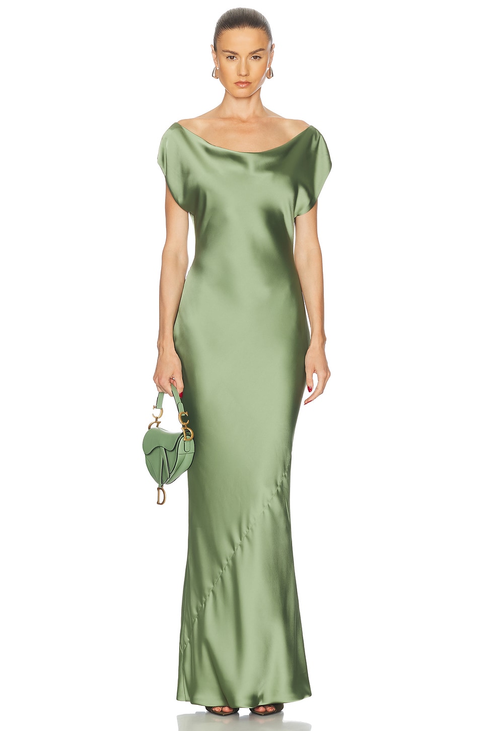 

Платье Maria с каплевидными рукавами Norma Kamali, Vintage Green