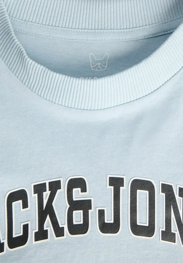 Футболка jjecaleb в стиле университетской формы с принтом на воротнике Jack & Jones Junior, Celestial Blue — фото 3