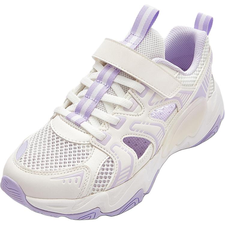 

BALABALA Кроссовки для бега для детей, белые, фиолетовые, подростковые, противоскользящие, износостойкие, с отскоком, дышащие, с поддержкой.