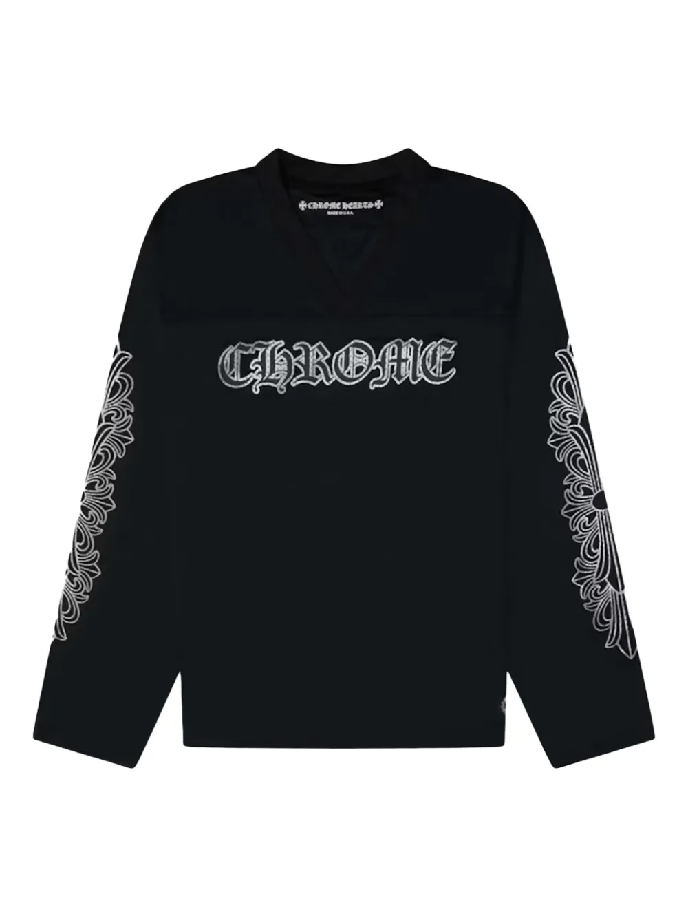 

Топ из джерси с длинными рукавами Chrome Hearts, черный