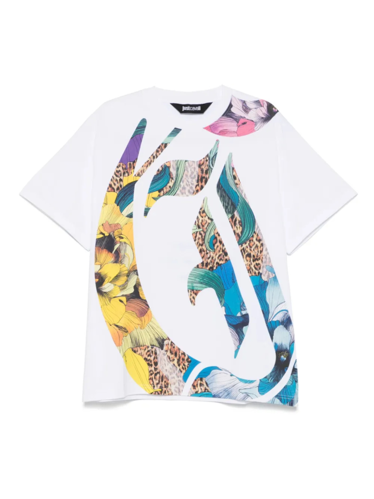 

Футболка с цветочным принтом Just Cavalli, белый