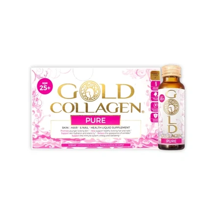 

Gold Collagen Pure 25 Жидкая добавка для волос, кожи и ногтей - 10 флаконов Minerva Research Labs