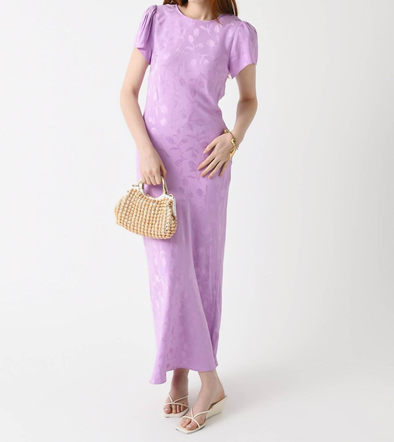 

Платье Marie Maxi из жаккарда «Лиловый тюльпан» KITRI