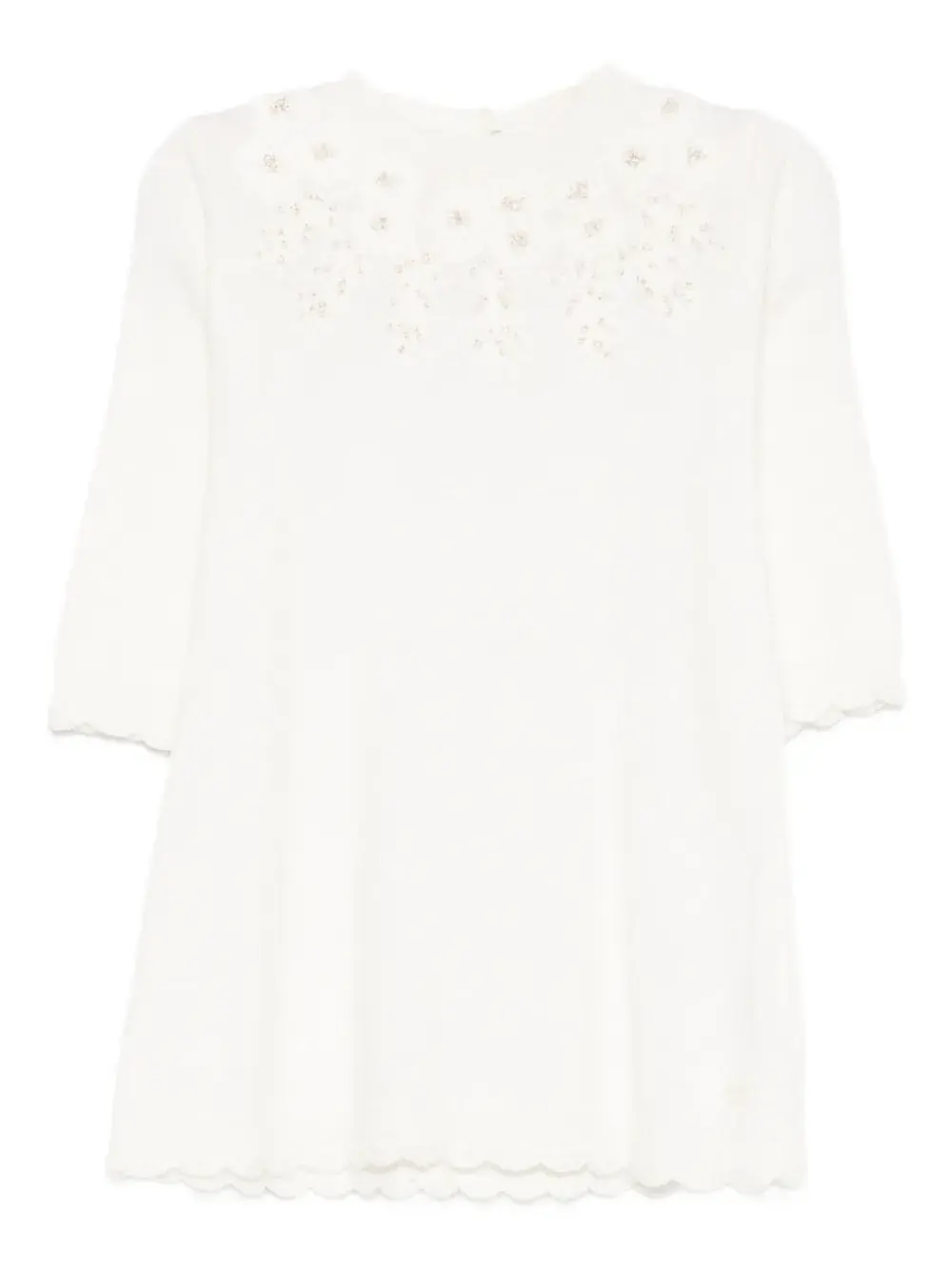 

Платье с вышивкой и волнистым краем Tartine Et Chocolat, белый