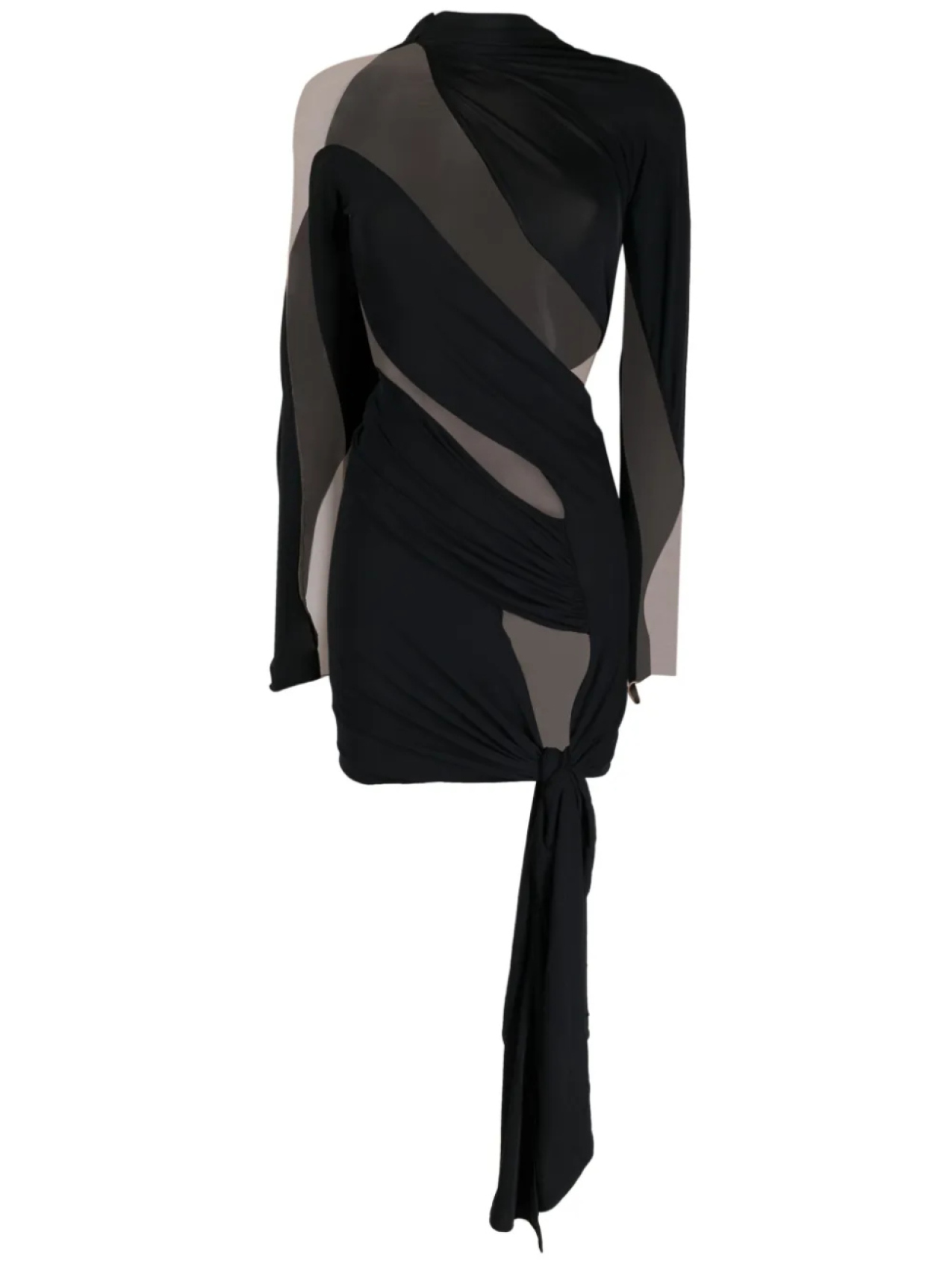 

Платье мини с прозрачной вставкой Mugler, черный
