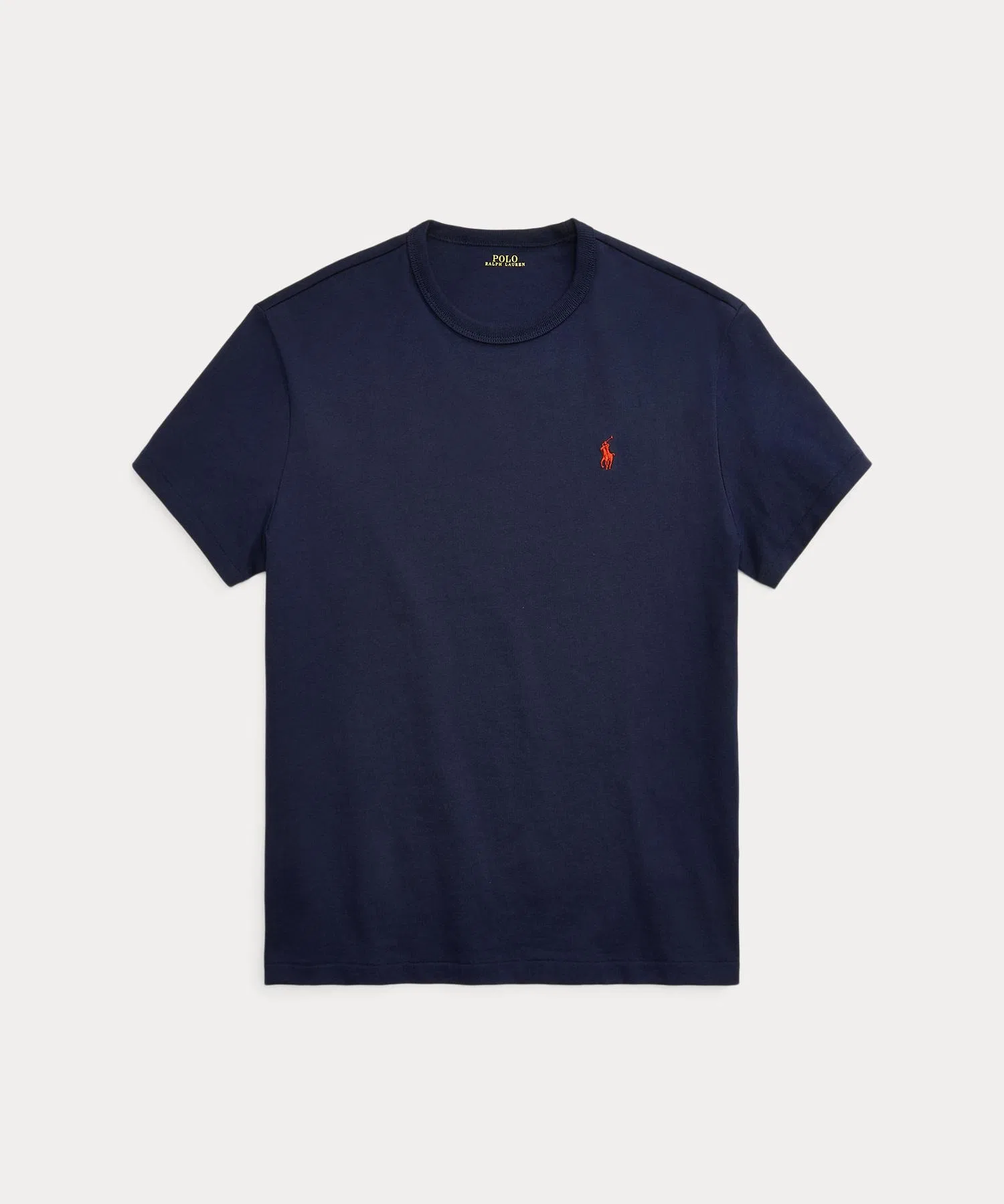 Мужская футболка POLO RALPH LAUREN хлопковая классического кроя синяя — фото 2