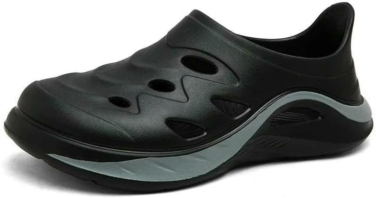 

Мужские тапочки для пляжа, дышащие сабо, садовая обувь, нескользящие туристические сандалии для улицы Dmmwcx, черный/серый