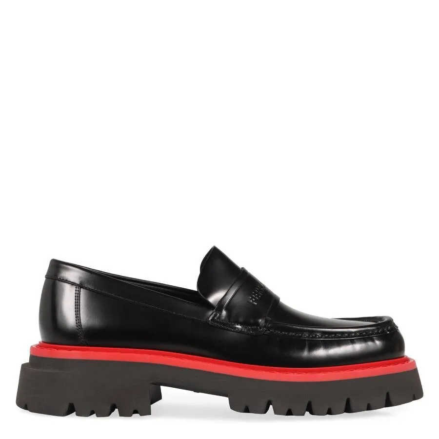 Мужские черные лоферы Ferragamo с тиснением логотипа Fergal, черный