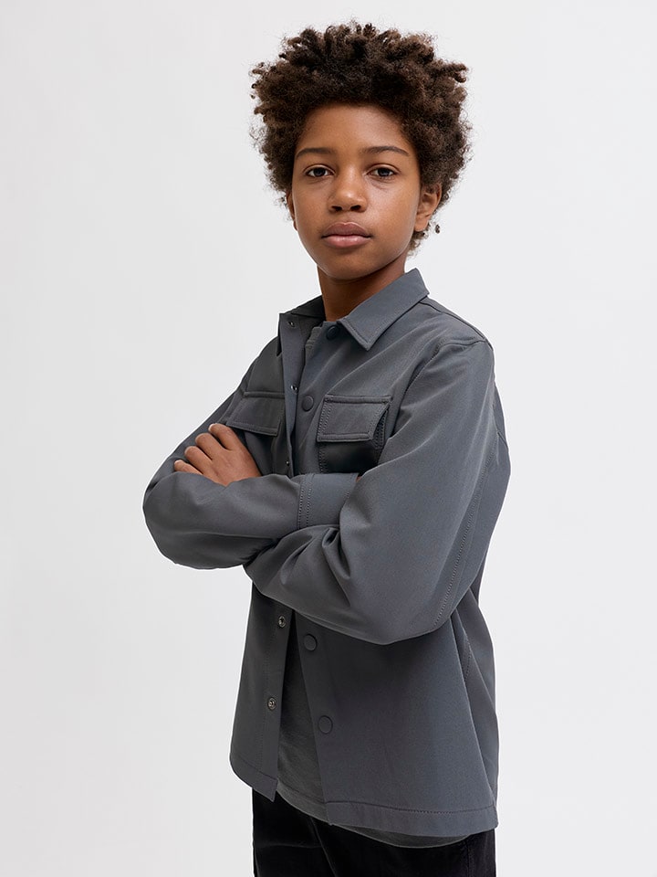 JACK & JONES Junior Рубашка серого цвета — фото 4