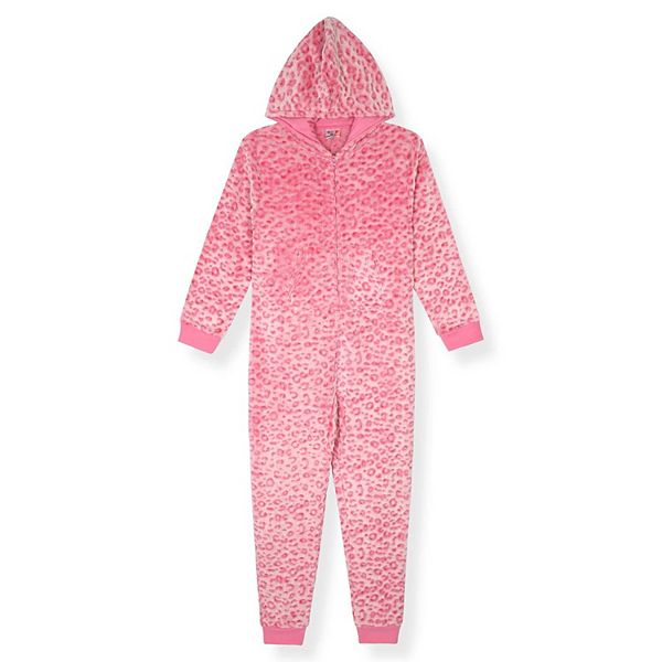 Детская пижама с капюшоном на молнии Sleep On It, Pink Leopard Spot