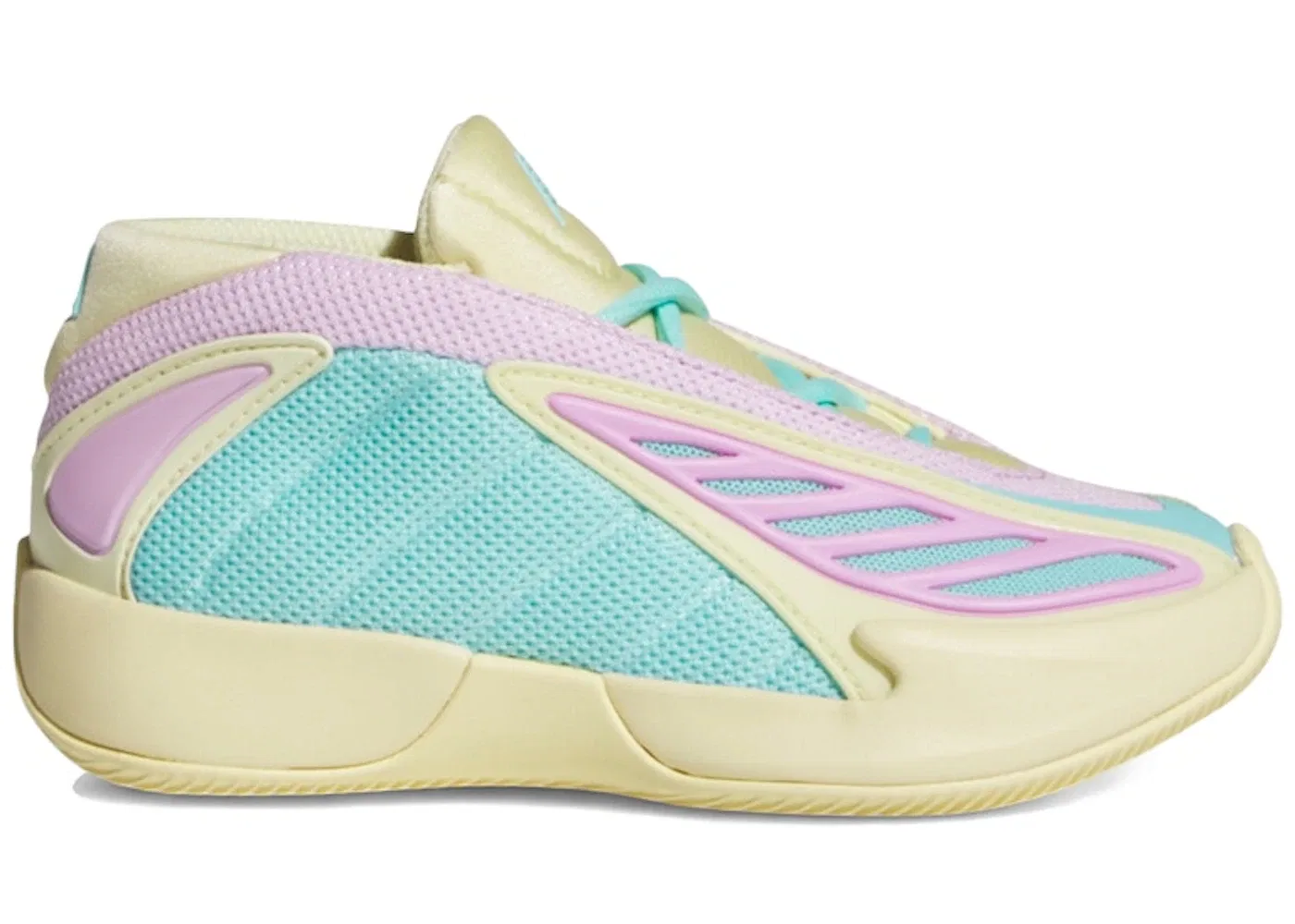 Детские кроссовки для мальчиков с длинным шнурком Adidas AE 2, Almost Yellow/Bliss Lilac/Flash Aqua
