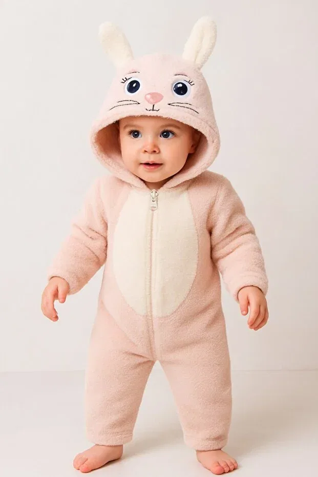 Детский комбинезон с капюшоном с принтом Chicsy Baby, Beige