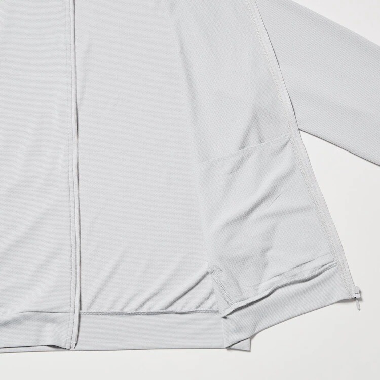 Толстовка Uniqlo AIRism UV Cut, 02 светло-серый — фото 3