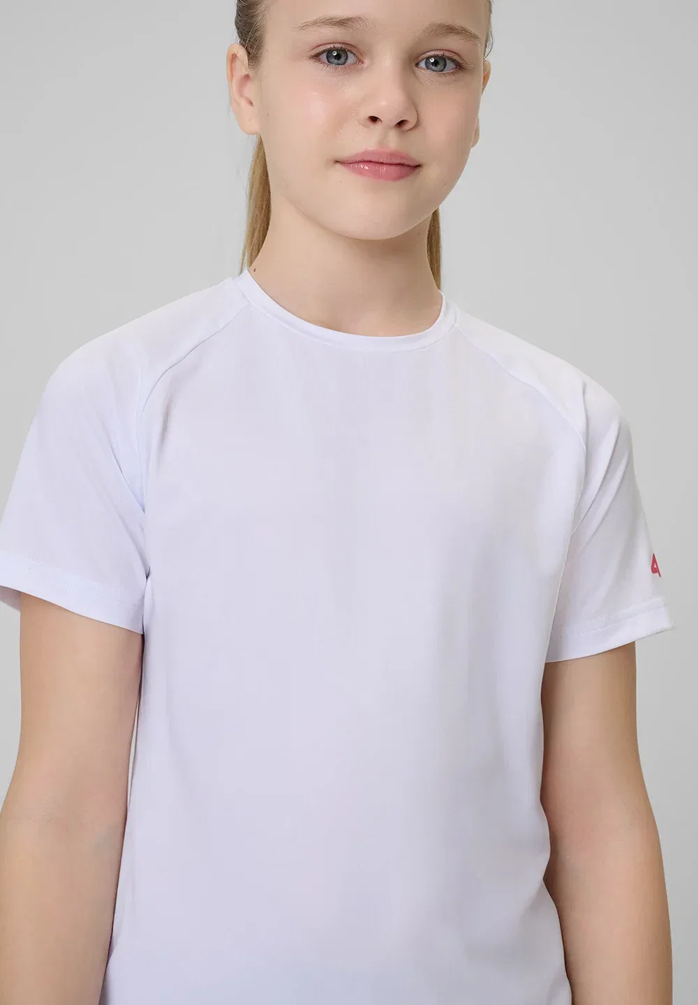 Koszulka sportowa szybkoschnąca dziewczęca - biała 134/140 (8-10 лат) - спортивная футболка 4F, White — фото 3