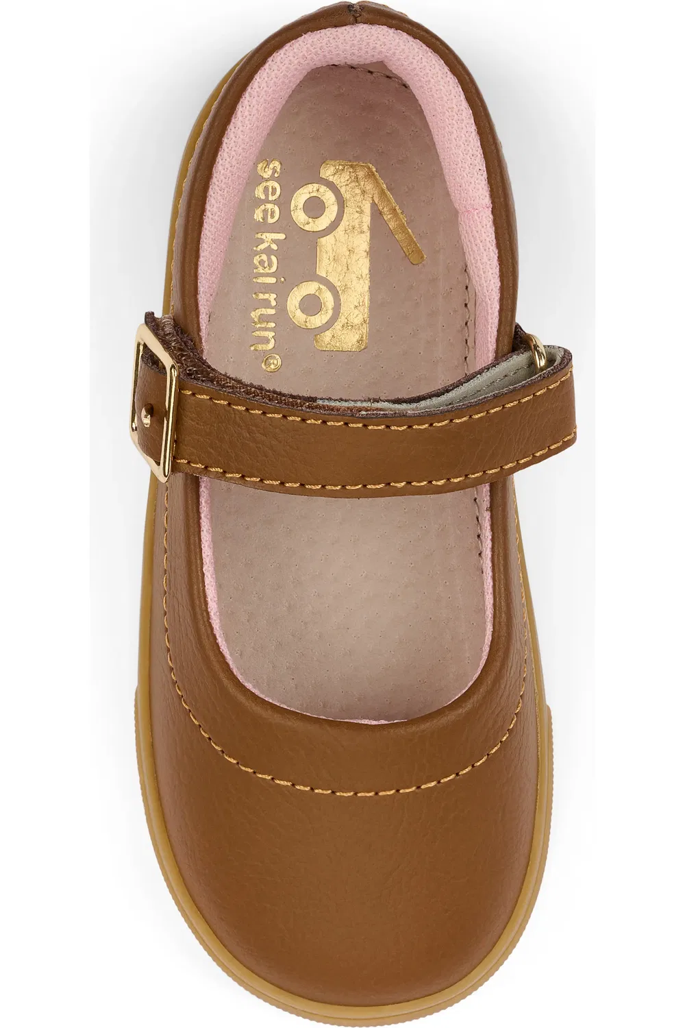 Туфли детские с регулируемым ремешком Lucia Mary Jane See Kai Run, Toffee Brown — фото 4