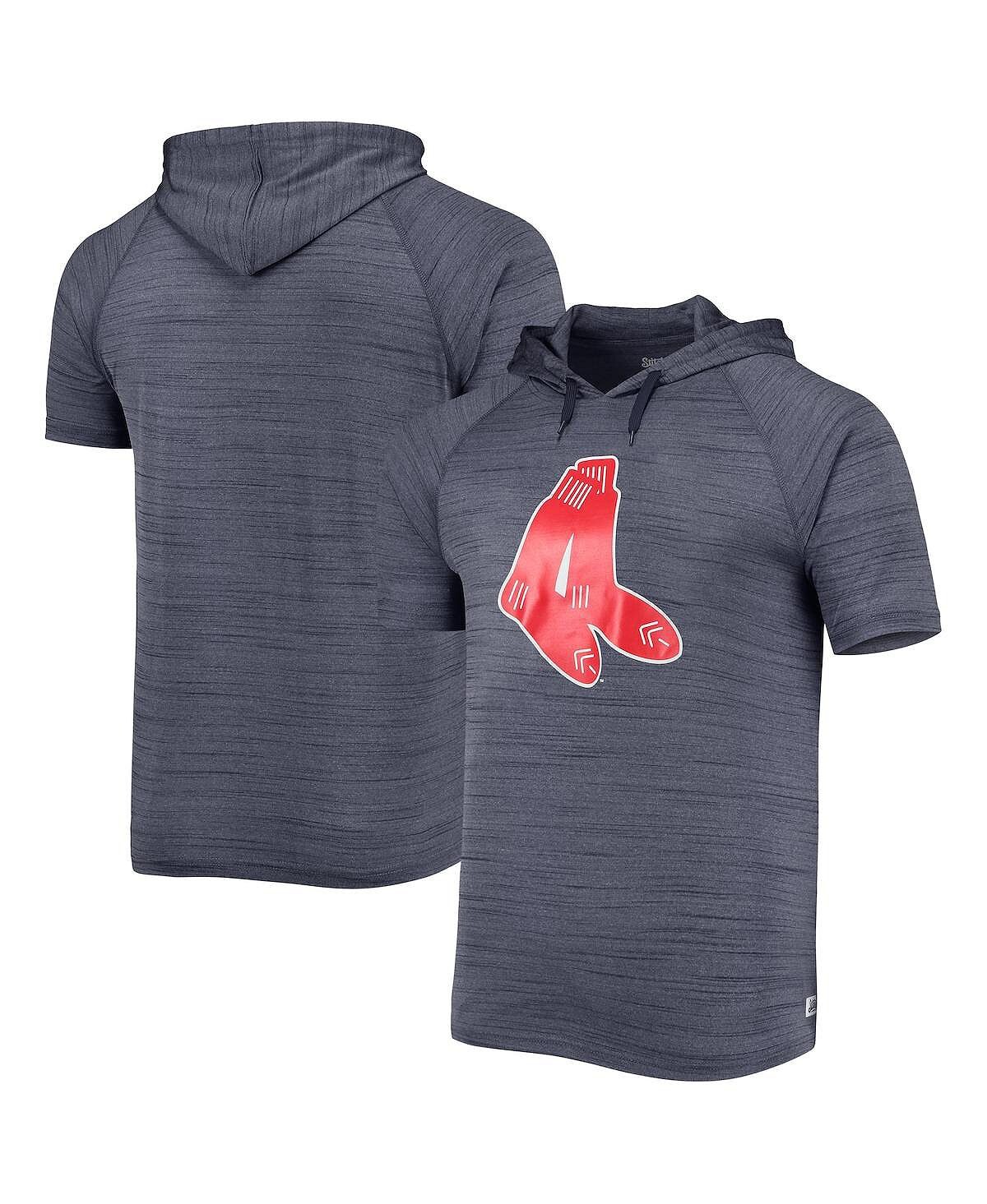 

Мужская футболка с капюшоном boston red sox raglan темно-синего цвета Stitches, синий