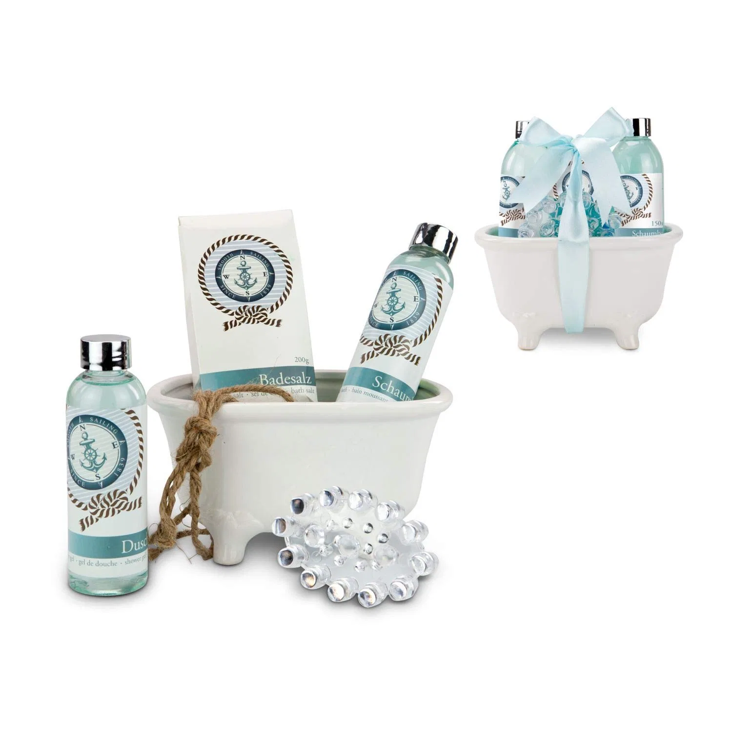 Набор для ванны Wellness Gift Set 5 предметов, Römer Wellness, 150 мл гель для душа, 150 мл пена для ванны, 200 г соль для ванны, массажная щетка, декоративная керамическая ванночка