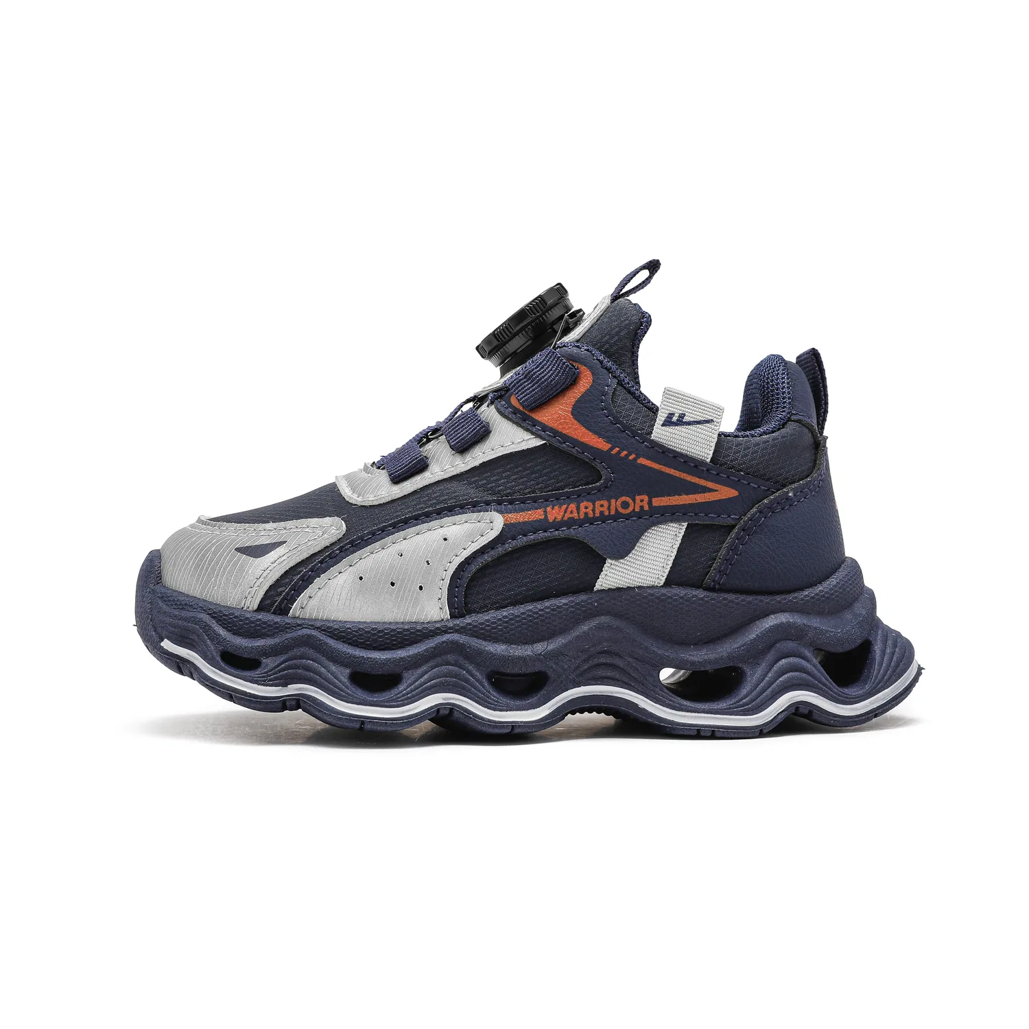 Детские повседневные кроссовки из синтетической кожи Black/Gray WARRIOR — фото 3