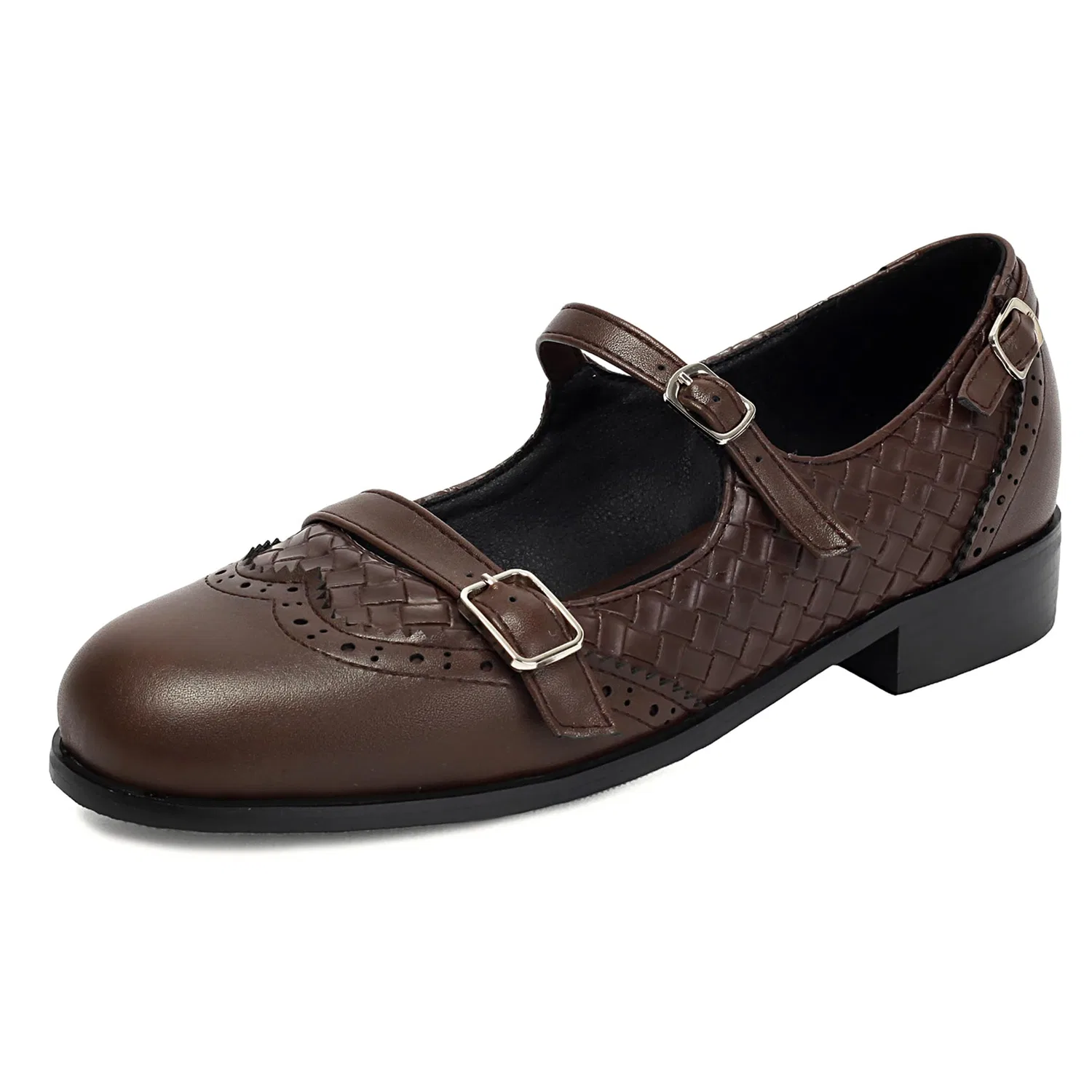Детские туфли для девочек с принтом Brogue Mary Jane LarDorLin, Brown