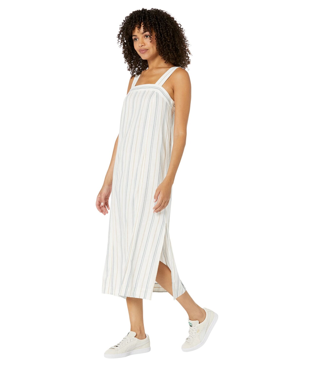 

Платье Madewell, Linen-Cotton Princess-Seamed Midi Dress in Stripe