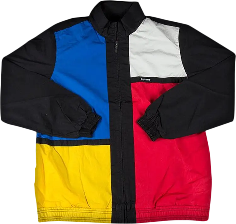 

Куртка Supreme Color Blocked Track Jacket 'Black', черный