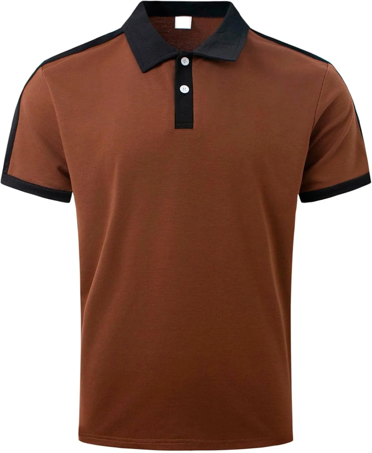 Мужская приталенная футболка с отложным воротником Slim Fit Golf, Coffee
