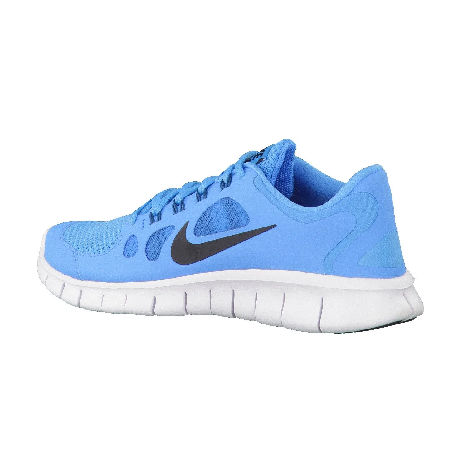 Детские кроссовки для мальчиков с принтом Free 5.0 GS NIKE, Blue Metallic Silver Total Orange Range — фото 3
