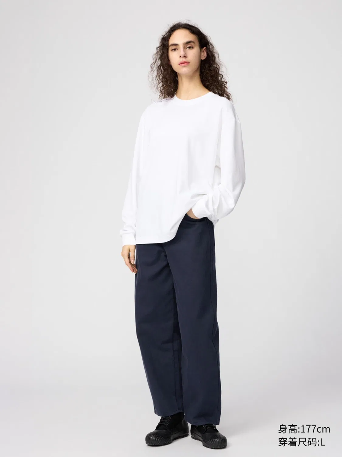 Лонгслив с длинным рукавом AIRism Uniqlo, темно-серый — фото 2