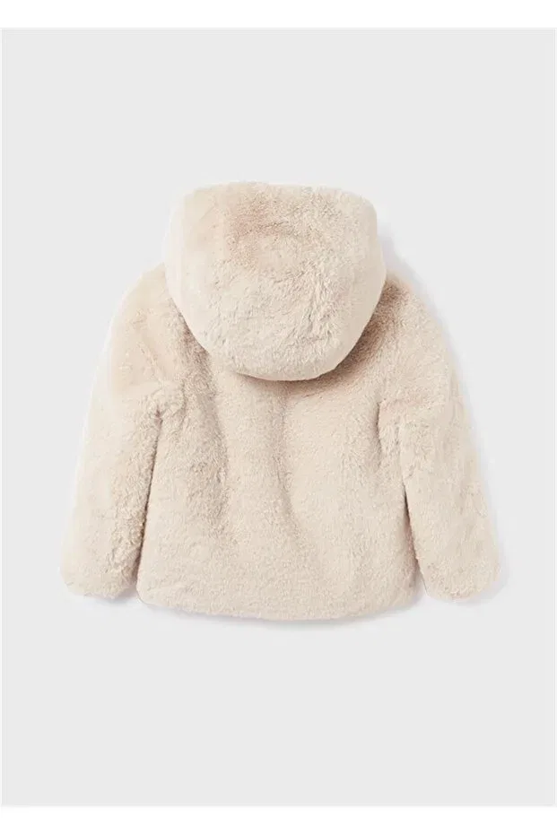 Детское двустороннее пальто для девочек с кружевным воротником Abel & Lula, Beige — фото 2