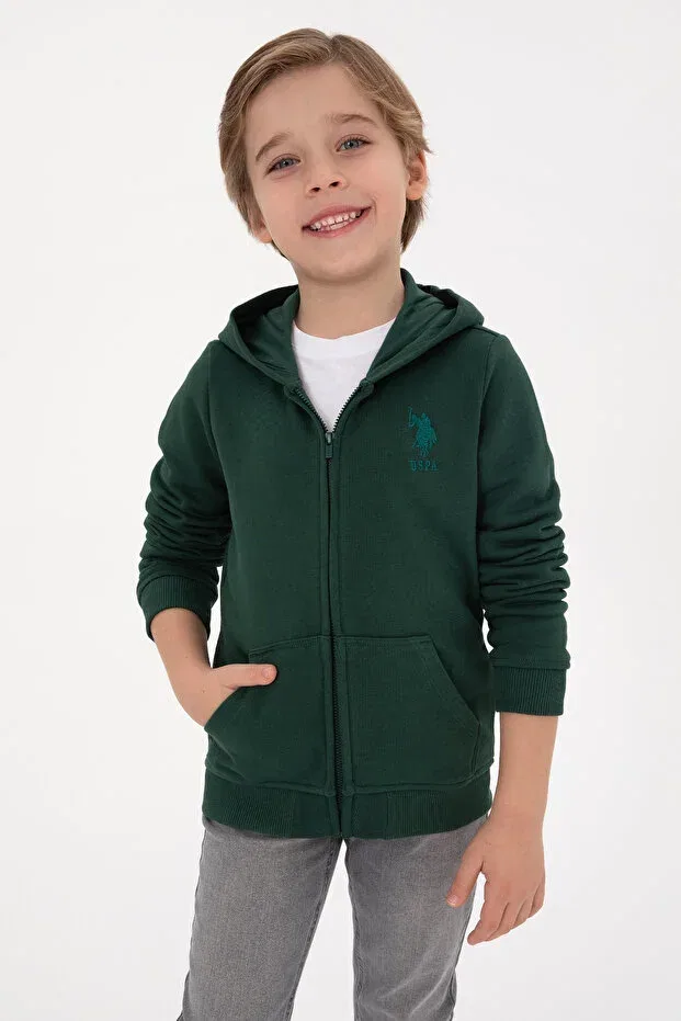 Детское худи с длинным рукавом U.S. Polo Assn., Dark Green
